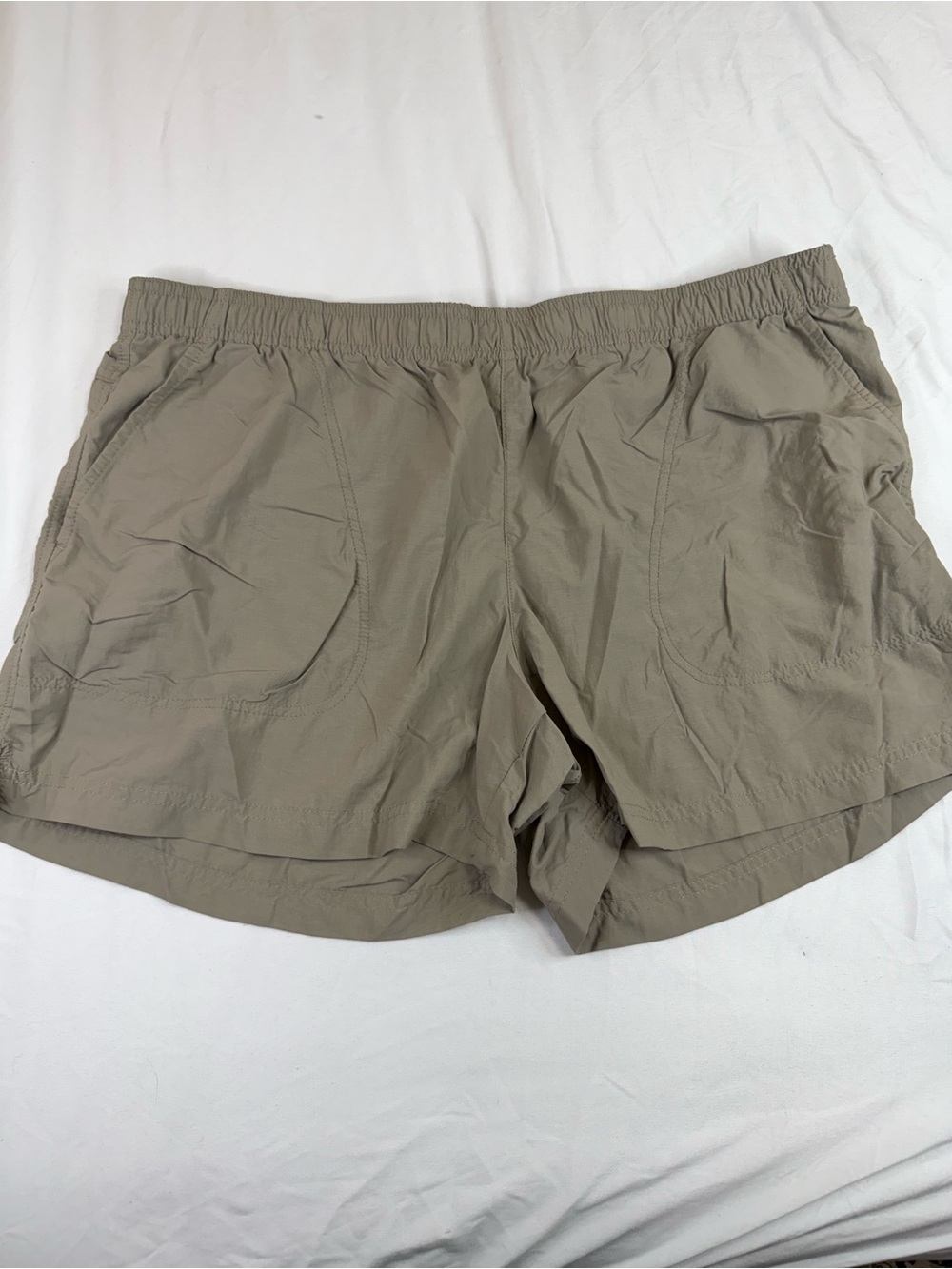 Columbia Athletic Shorts Womens XL Tan Lightweight Lined Outdoor Hiking